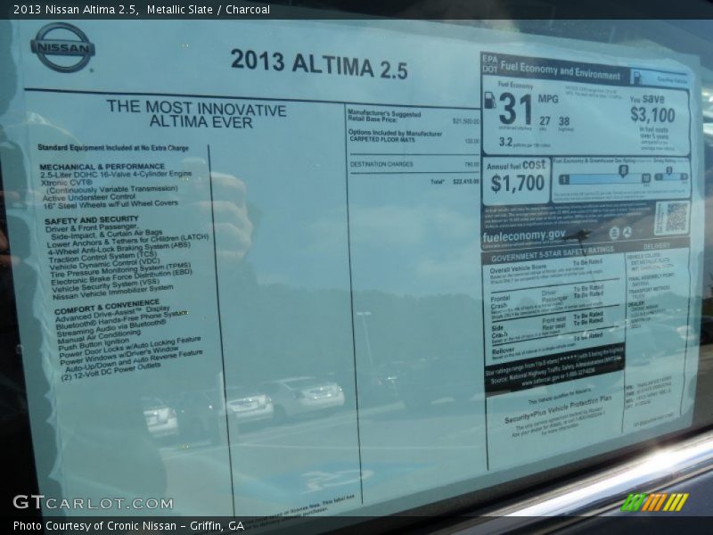 Metallic Slate / Charcoal 2013 Nissan Altima 2.5