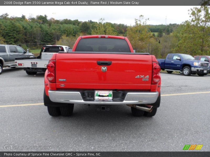 Flame Red / Medium Slate Gray 2008 Dodge Ram 3500 Laramie Mega Cab 4x4 Dually