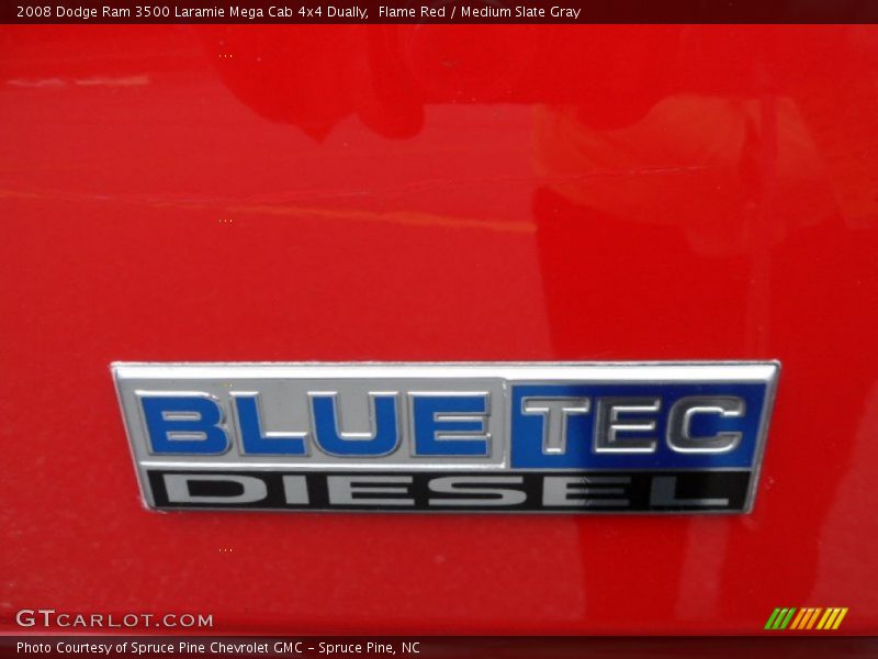 Flame Red / Medium Slate Gray 2008 Dodge Ram 3500 Laramie Mega Cab 4x4 Dually