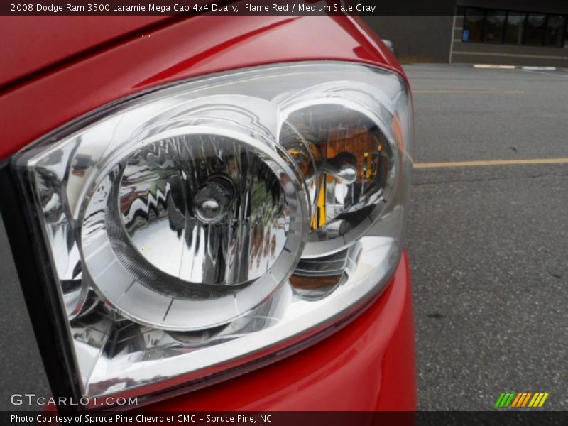 Flame Red / Medium Slate Gray 2008 Dodge Ram 3500 Laramie Mega Cab 4x4 Dually