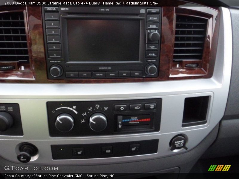 Flame Red / Medium Slate Gray 2008 Dodge Ram 3500 Laramie Mega Cab 4x4 Dually