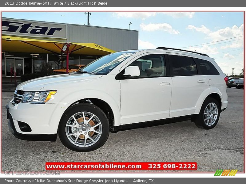 White / Black/Light Frost Beige 2013 Dodge Journey SXT