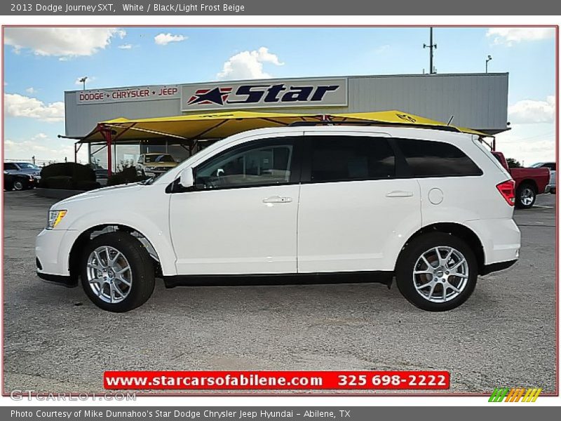 White / Black/Light Frost Beige 2013 Dodge Journey SXT