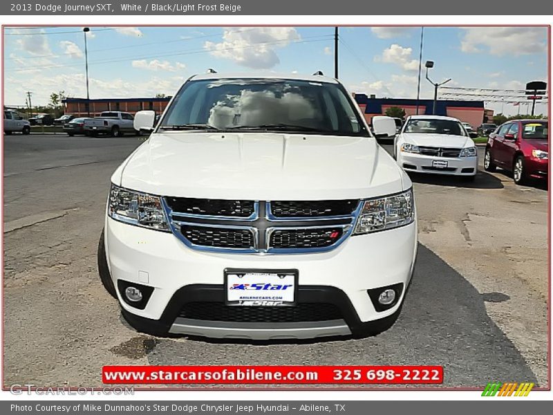 White / Black/Light Frost Beige 2013 Dodge Journey SXT