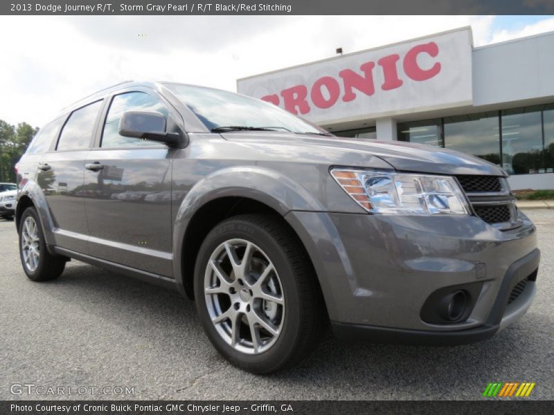 Storm Gray Pearl / R/T Black/Red Stitching 2013 Dodge Journey R/T