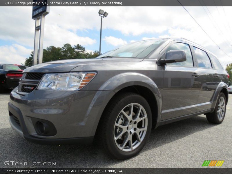Storm Gray Pearl / R/T Black/Red Stitching 2013 Dodge Journey R/T