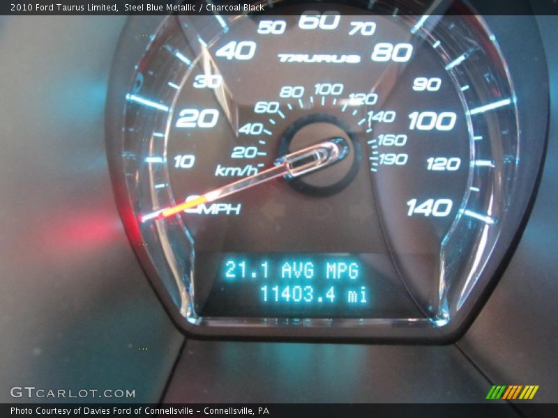 Steel Blue Metallic / Charcoal Black 2010 Ford Taurus Limited