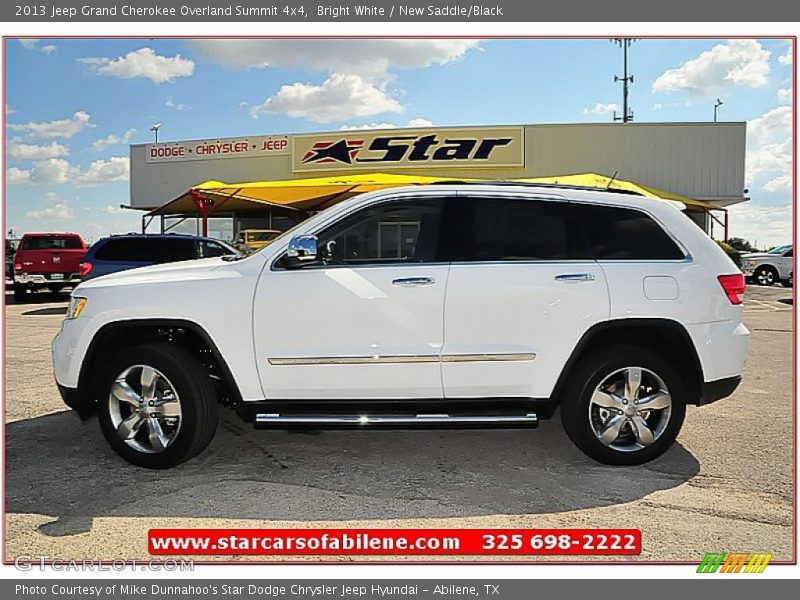 Bright White / New Saddle/Black 2013 Jeep Grand Cherokee Overland Summit 4x4