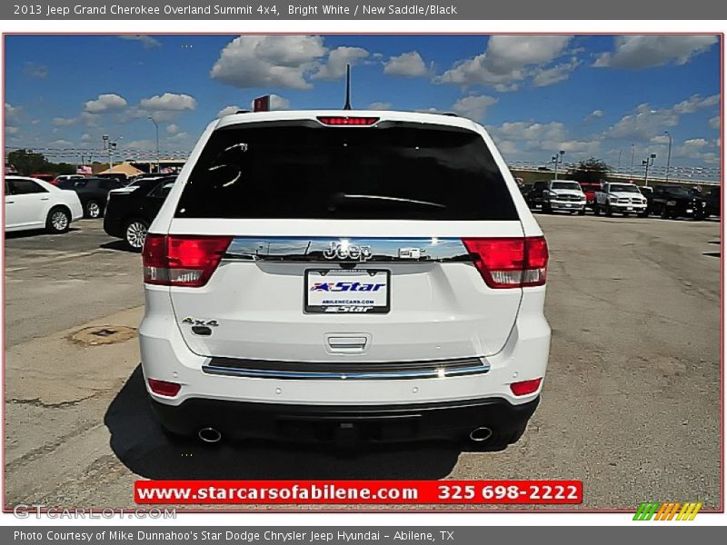 Bright White / New Saddle/Black 2013 Jeep Grand Cherokee Overland Summit 4x4