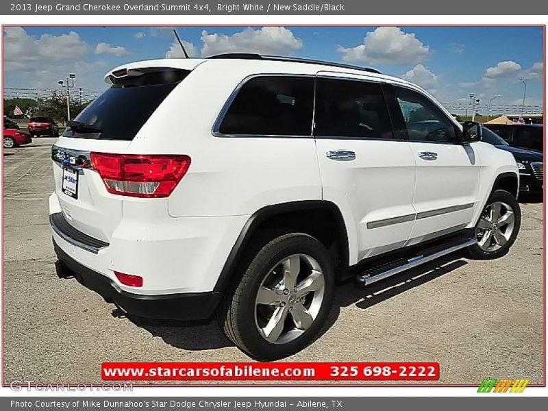 Bright White / New Saddle/Black 2013 Jeep Grand Cherokee Overland Summit 4x4