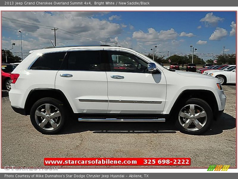 Bright White / New Saddle/Black 2013 Jeep Grand Cherokee Overland Summit 4x4