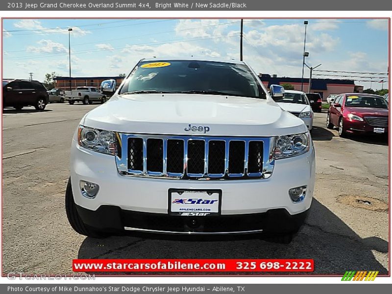 Bright White / New Saddle/Black 2013 Jeep Grand Cherokee Overland Summit 4x4