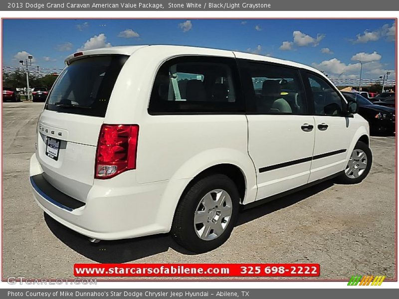 Stone White / Black/Light Graystone 2013 Dodge Grand Caravan American Value Package