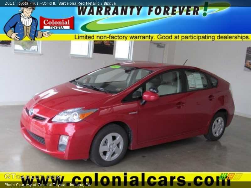 Barcelona Red Metallic / Bisque 2011 Toyota Prius Hybrid II