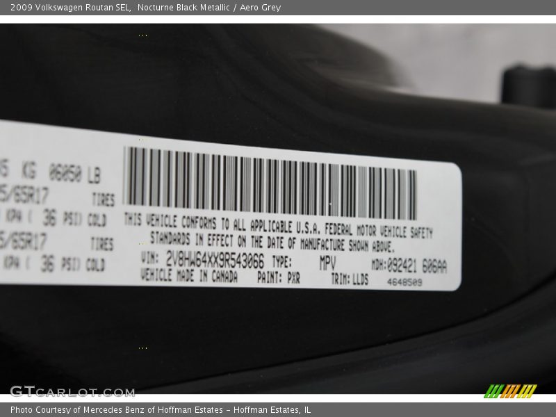 Nocturne Black Metallic / Aero Grey 2009 Volkswagen Routan SEL