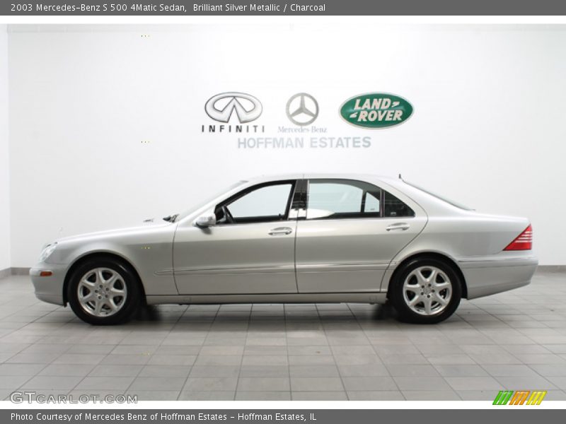 Brilliant Silver Metallic / Charcoal 2003 Mercedes-Benz S 500 4Matic Sedan