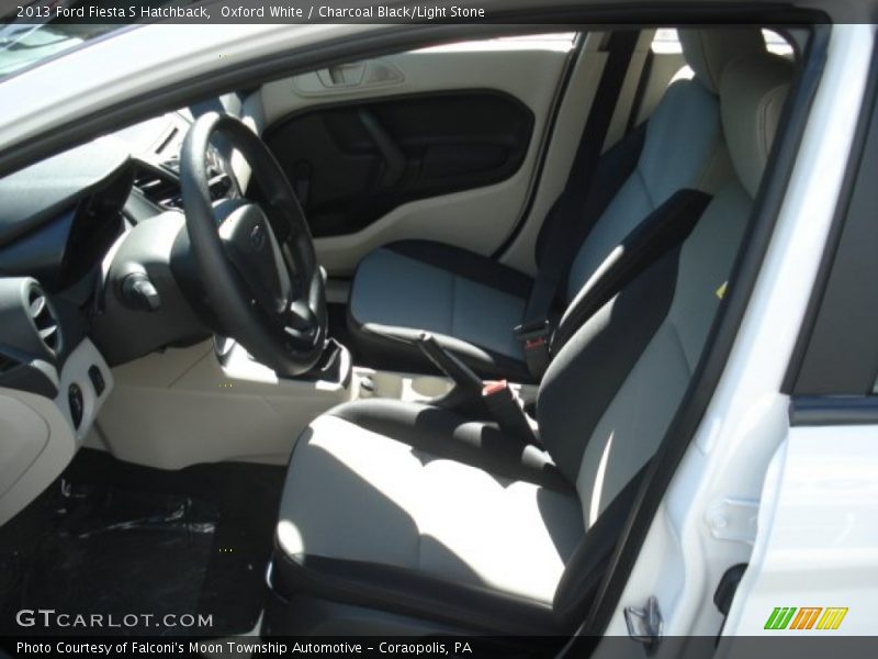 Oxford White / Charcoal Black/Light Stone 2013 Ford Fiesta S Hatchback