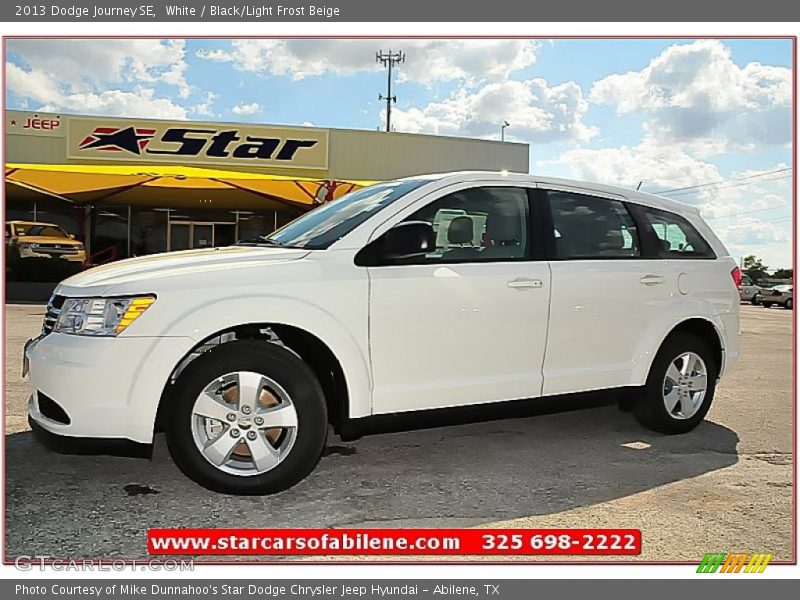 White / Black/Light Frost Beige 2013 Dodge Journey SE