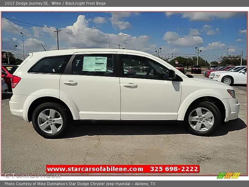 White / Black/Light Frost Beige 2013 Dodge Journey SE