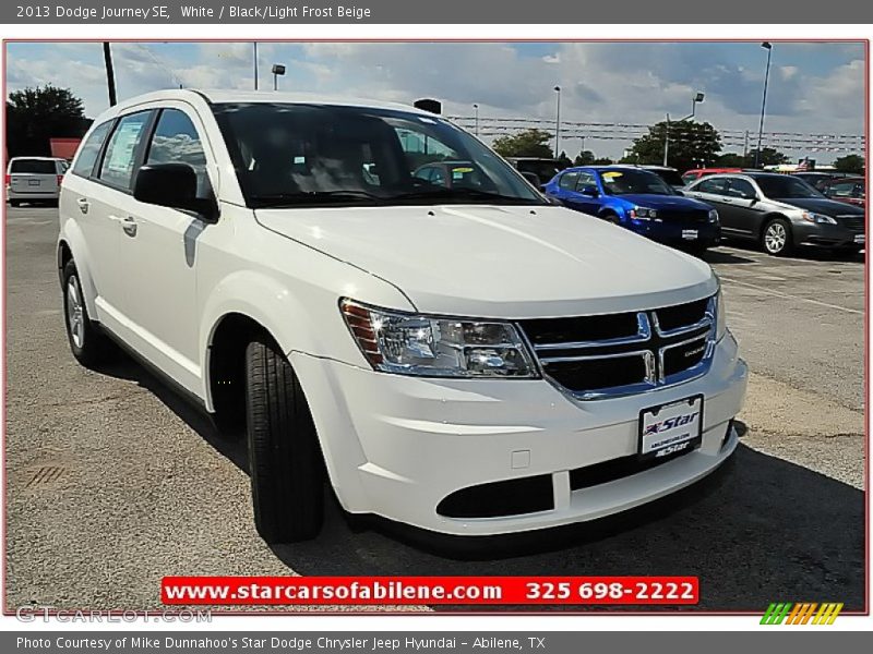 White / Black/Light Frost Beige 2013 Dodge Journey SE