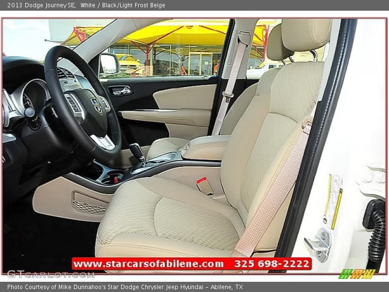 White / Black/Light Frost Beige 2013 Dodge Journey SE