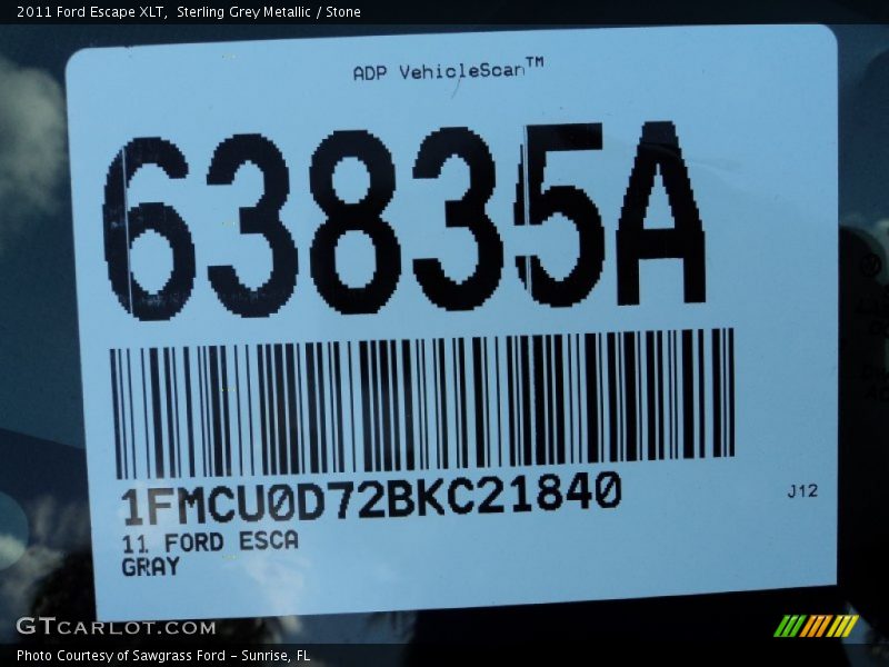 Sterling Grey Metallic / Stone 2011 Ford Escape XLT