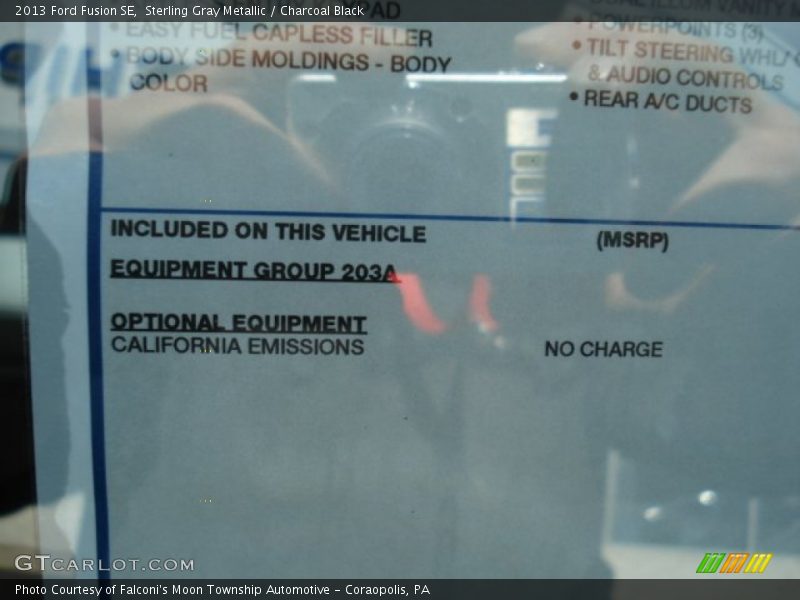  2013 Fusion SE Window Sticker