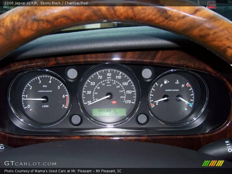 Ebony Black / Charcoal/Red 2006 Jaguar XJ XJR