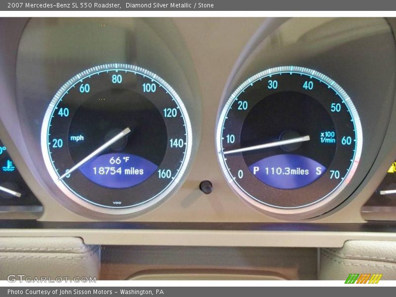 Diamond Silver Metallic / Stone 2007 Mercedes-Benz SL 550 Roadster