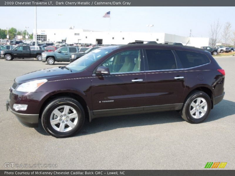 Dark Cherry Metallic / Cashmere/Dark Gray 2009 Chevrolet Traverse LT