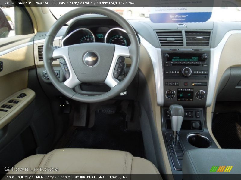 Dark Cherry Metallic / Cashmere/Dark Gray 2009 Chevrolet Traverse LT