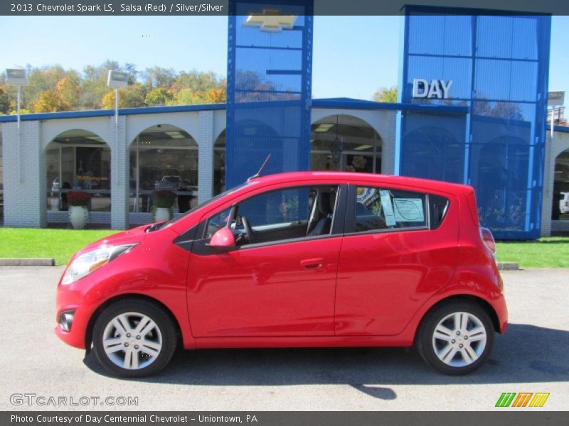 Salsa (Red) / Silver/Silver 2013 Chevrolet Spark LS