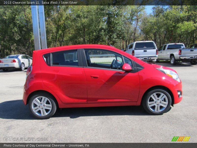 Salsa (Red) / Silver/Silver 2013 Chevrolet Spark LS