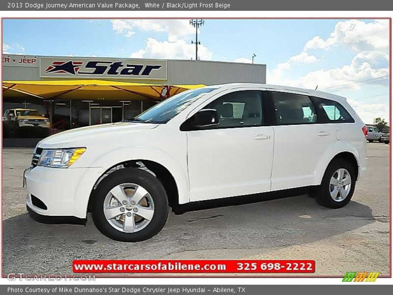 White / Black/Light Frost Beige 2013 Dodge Journey American Value Package