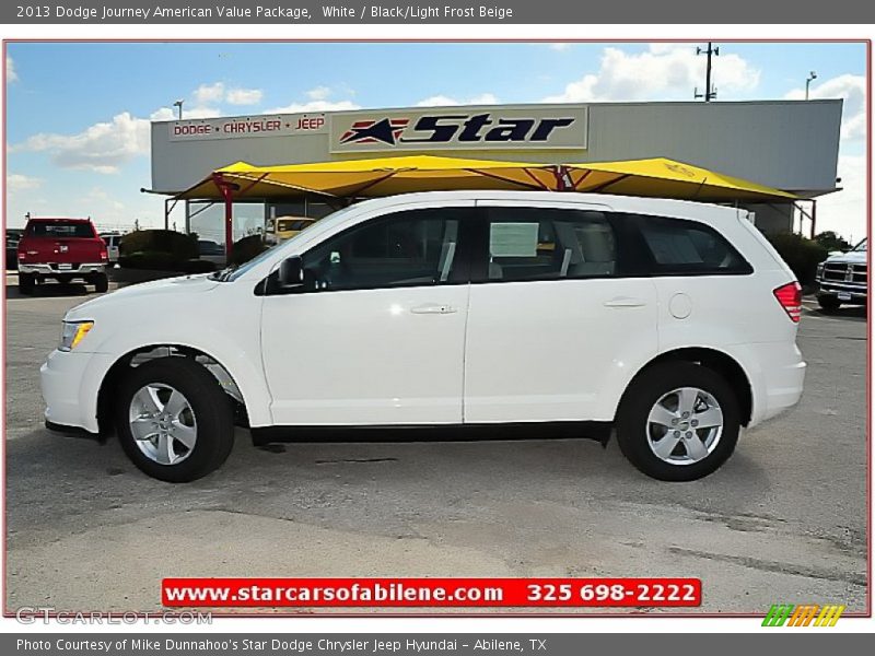 White / Black/Light Frost Beige 2013 Dodge Journey American Value Package