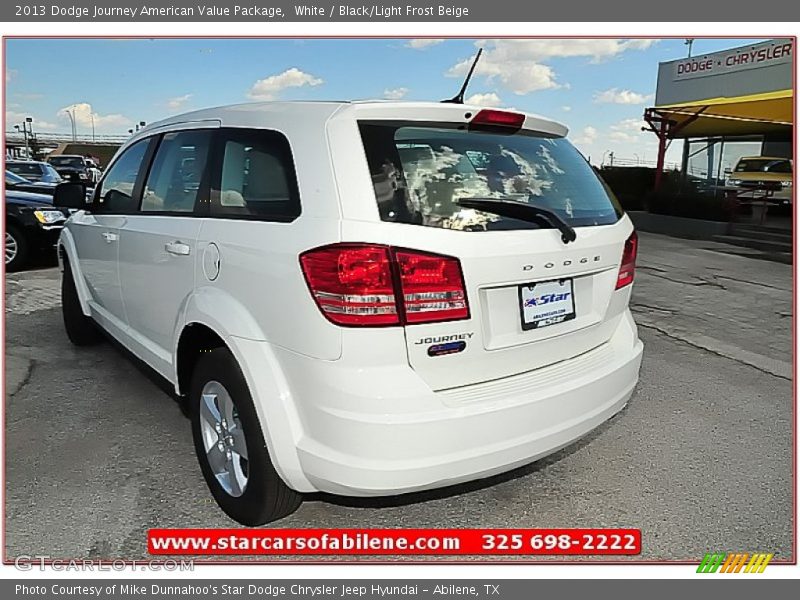 White / Black/Light Frost Beige 2013 Dodge Journey American Value Package