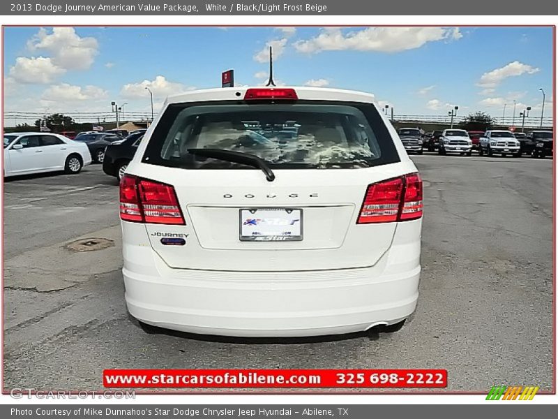 White / Black/Light Frost Beige 2013 Dodge Journey American Value Package