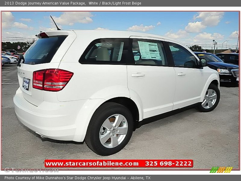 White / Black/Light Frost Beige 2013 Dodge Journey American Value Package