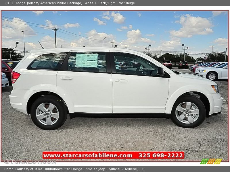 White / Black/Light Frost Beige 2013 Dodge Journey American Value Package