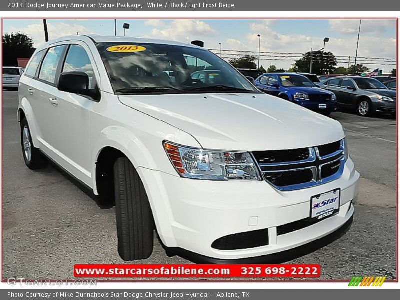 White / Black/Light Frost Beige 2013 Dodge Journey American Value Package