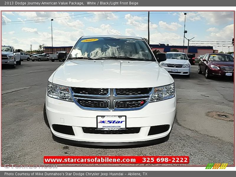White / Black/Light Frost Beige 2013 Dodge Journey American Value Package