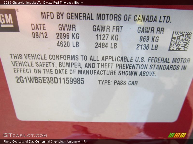 Crystal Red Tintcoat / Ebony 2013 Chevrolet Impala LT