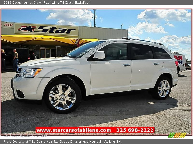 Pearl White Tri Coat / Black/Pearl 2013 Dodge Journey Crew