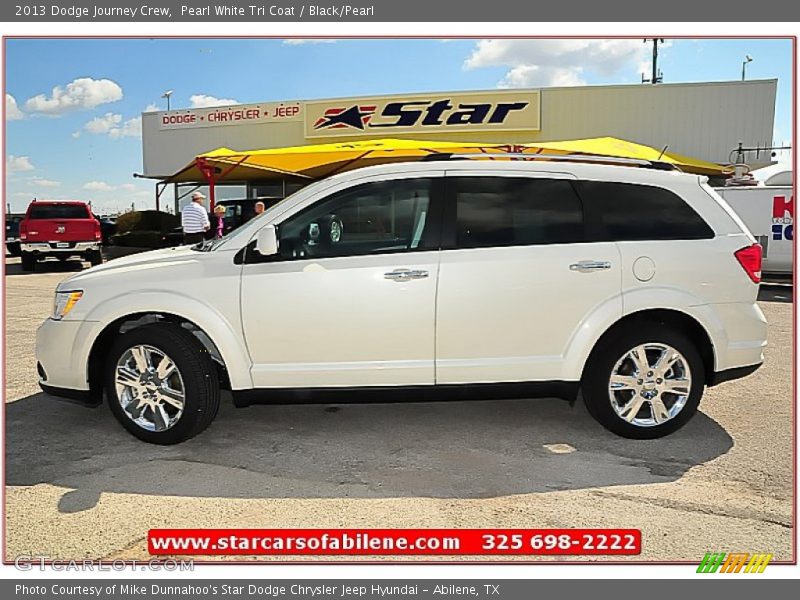 Pearl White Tri Coat / Black/Pearl 2013 Dodge Journey Crew