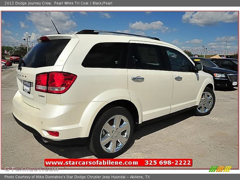 Pearl White Tri Coat / Black/Pearl 2013 Dodge Journey Crew