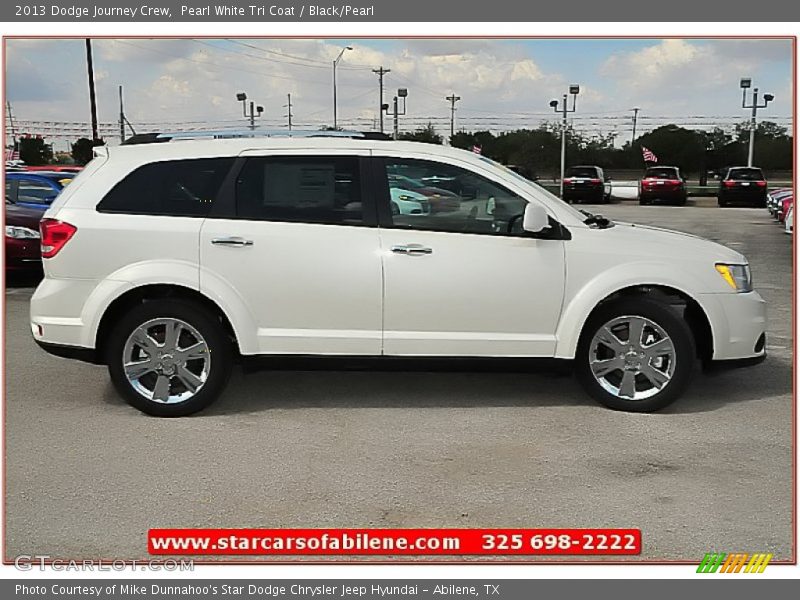 Pearl White Tri Coat / Black/Pearl 2013 Dodge Journey Crew