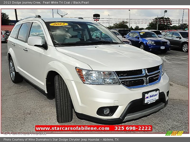 Pearl White Tri Coat / Black/Pearl 2013 Dodge Journey Crew
