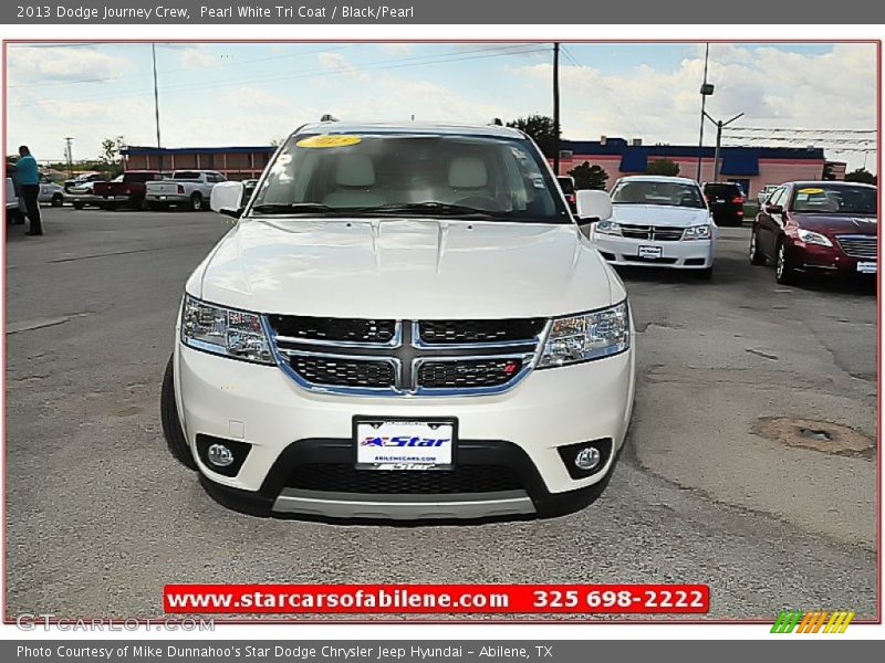 Pearl White Tri Coat / Black/Pearl 2013 Dodge Journey Crew