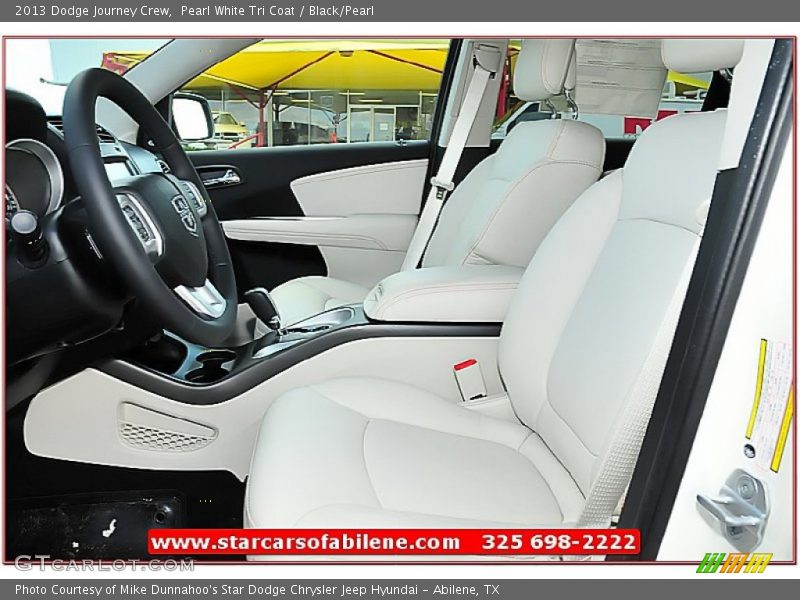 Pearl White Tri Coat / Black/Pearl 2013 Dodge Journey Crew