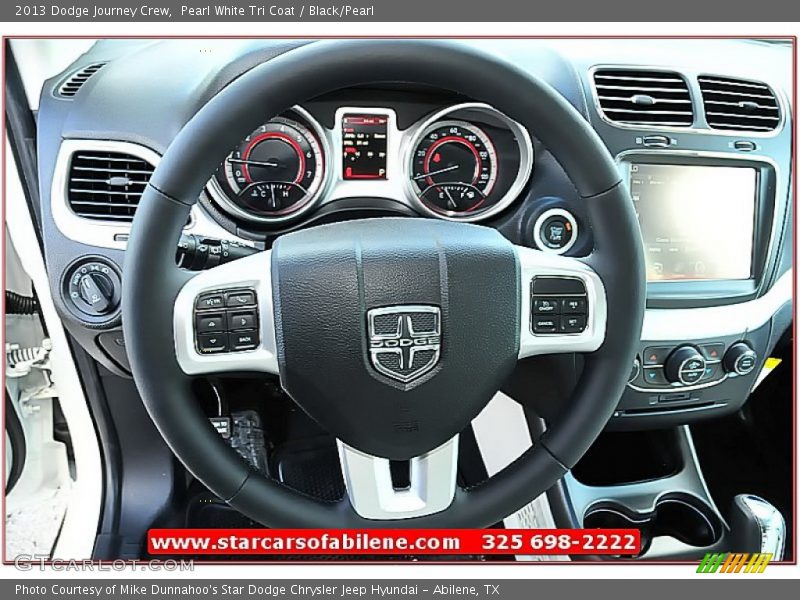 Pearl White Tri Coat / Black/Pearl 2013 Dodge Journey Crew